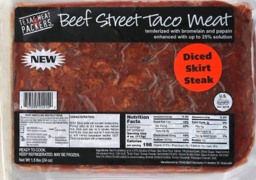 Beef Diced Street Taco Meat Perspective: front