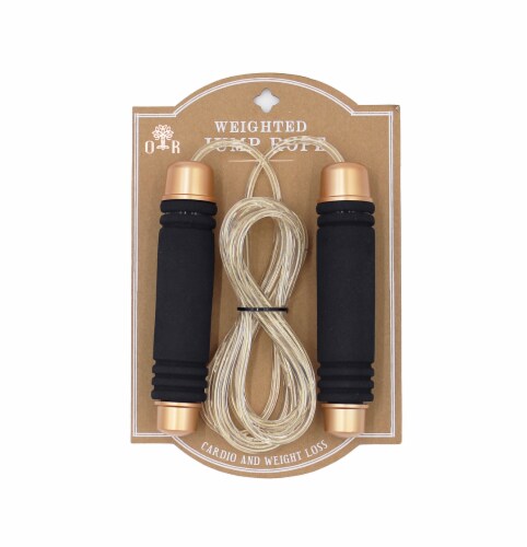 Oak and Reed Weighted Metallic Jump Rope, Rose Gold Perspective: front