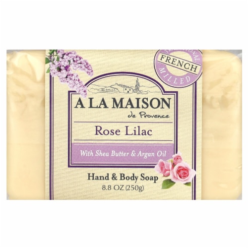A La Maison de Provence Hand & Body Bar Soap Rose Lilac - 8.8 oz (250 g) Perspective: front
