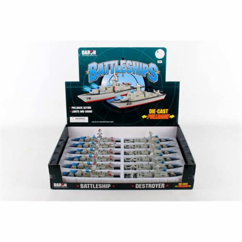 Diecast Pullbacks PMT1602 Battleship Pullback Counter Display - 12 Piece Perspective: front