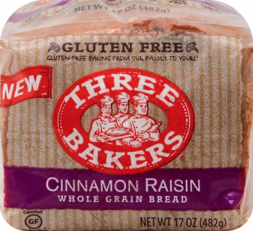 Three Bakers® Gluten-Free Cinnamon Raisin Whole Grain Bread Perspective: front