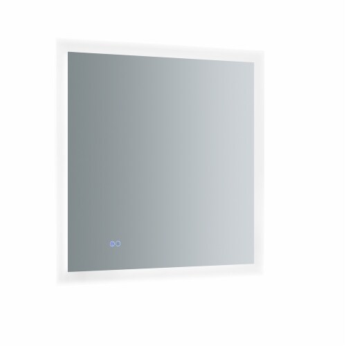 Fresca Angelo 30  Wide x 30  Tall Bathroom Mirror w/ Halo Style LED Lighting and Defogger Perspective: front