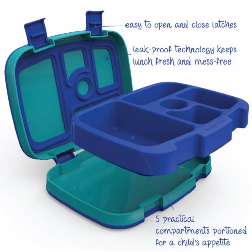 Bentgo Kids Durable & Leak Proof Shark Children's Lunch Box - Blue Perspective: front