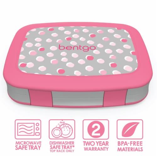 Bentgo Kids Durable & Leak Proof Pink Dots Children's Lunch Box - Gray, 1  ct - QFC