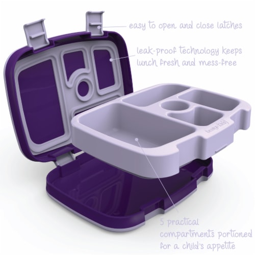 Bentgo Kids Durable & Leak Proof Unicorn Children's Lunch Box - Purple Perspective: front