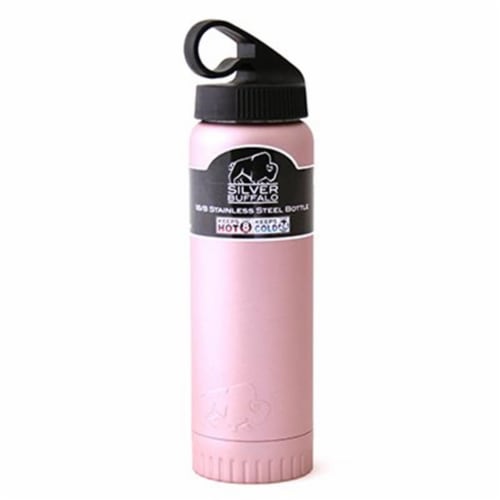 Silver Buffalo 230876 20 oz Double Wall Stainless Steel Water Bottle - Pink Perspective: front