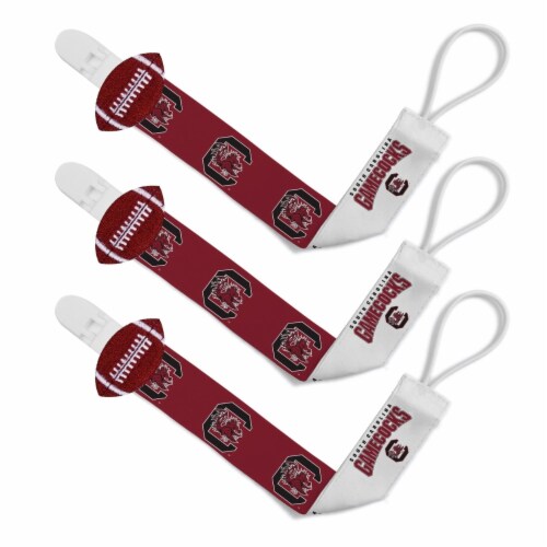 South Carolina Pacifier Clip 3 Pack Perspective: front