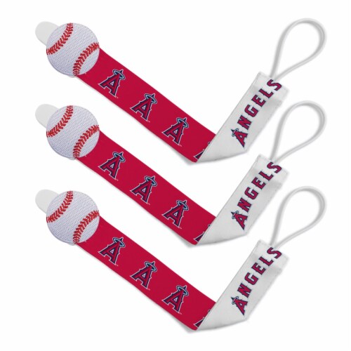 Los Angeles Angels Pacifier Clip 3 Pack Perspective: front