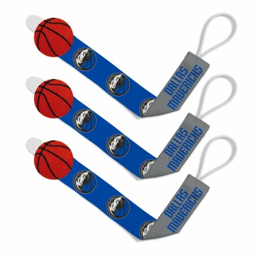 Dallas Mavs Pacifier Clip 3 Pack Perspective: front