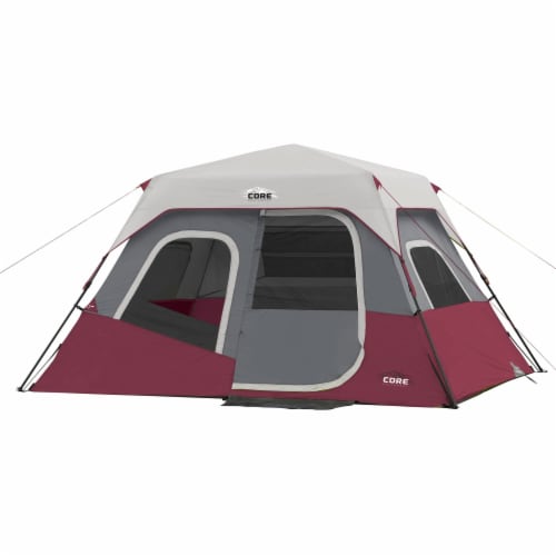 CORE Instant Cabin 11 x 9 Foot 6 Person Cabin Tent with Air Vents and Loft,  Red, 1 Piece - Kroger