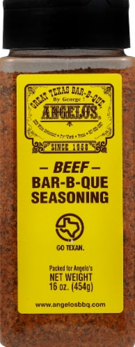 Angelo's® Bar-B-Que Beef Seasoning Perspective: front