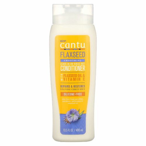 Cantu Flaxseed Smoothing Leave-In or Rinse-Out Conditioner - 13.5 fl oz (400 ml) Perspective: front