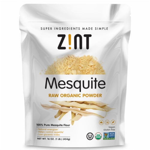 Zint Mesquite Raw Organic Powder Perspective: front