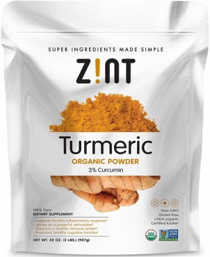 Zint  Turmeric Organic Powder 3% Curcumin Perspective: front