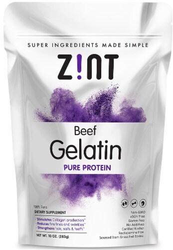 Zint  Grass Fed Beef Gelatin Thickening Protein Powder Perspective: front