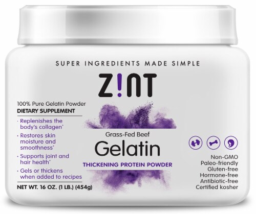 Zint  Grass-Fed Beef Gelatin Thickening Protein Powder Perspective: front