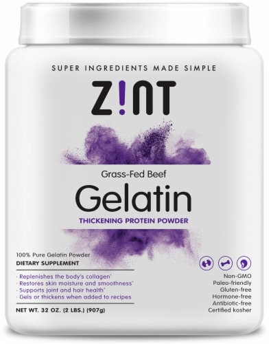Zint  Grass-Fed Beef Gelatin Thickening Protein Powder Perspective: front
