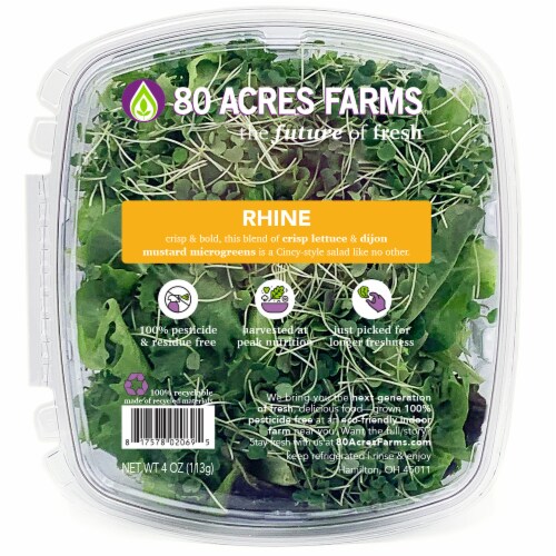 80 Acres Farms™ RHINE Salad Blend Mix with Microgreens Perspective: front