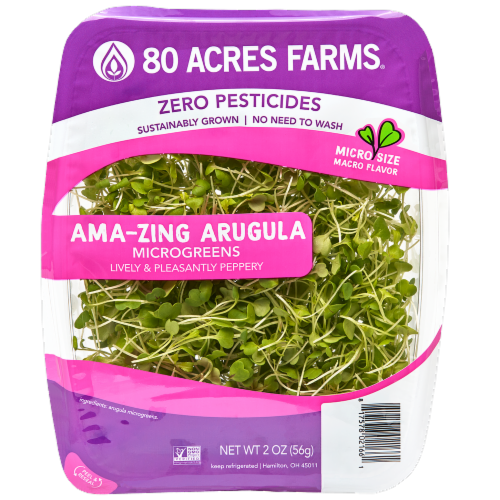 80 Acres Farms Ama-Zing Arugula Microgreens Perspective: front