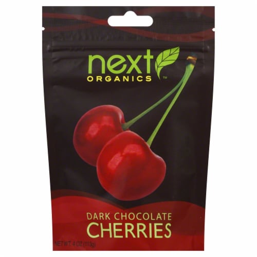 Next Organics Dark Chocolate Cherries Perspective: front