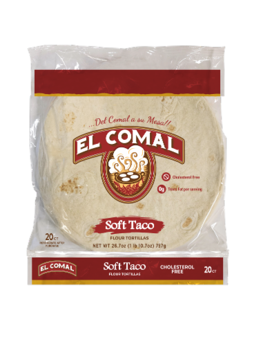 El Comal Regular Flour Soft Taco Perspective: front