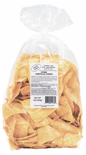 Made Fresh Corn Tortilla Chips Perspective: front