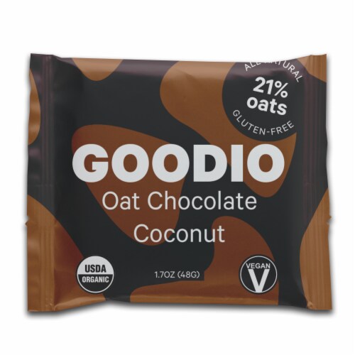 Goodio Handmade Oat Chocolate & Coconut Bar Perspective: front