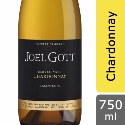 Joel Gott Barrel Aged Chardonnay White Wine Bottle Perspective: front