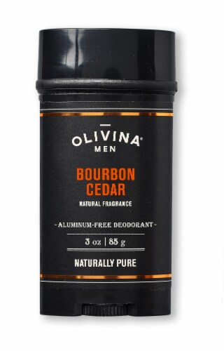 Olivina Men Bourbon Cedar Aluminum Free Deodorant Perspective: front
