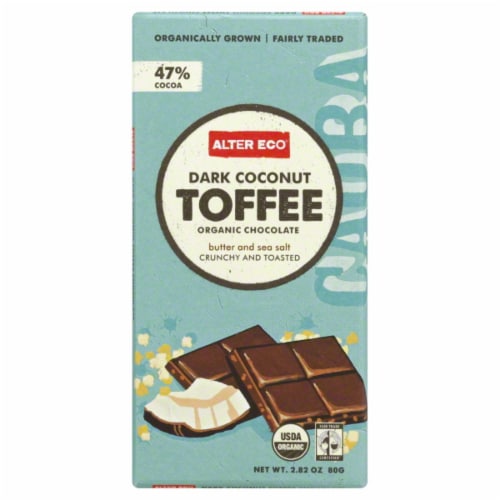 Alter Eco Dark Coconut Toffee Bar Perspective: front