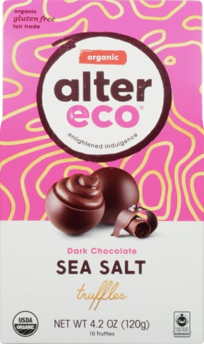 Alter Eco Organic Dark Chocolate Sea Salt Truffles Perspective: front