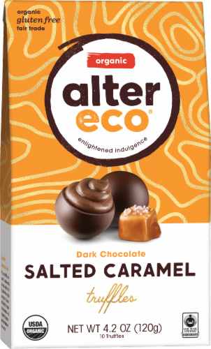 Alter Eco Organic Dark Chocolate Salted Caramel Truffles 4.2 Oz, Chocolate