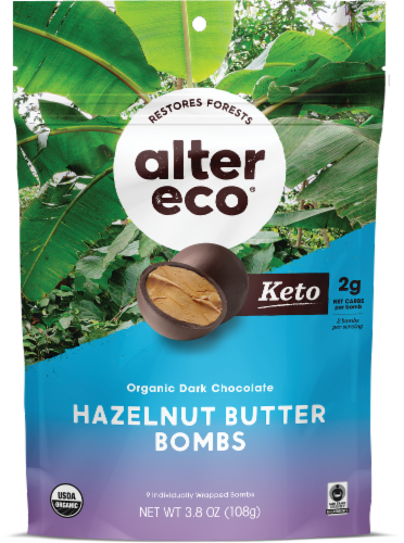 Alter Eco® Organic Dark Chocolate Hazelnut Butter Bombs, 9 ct / 0.4 oz -  Food 4 Less