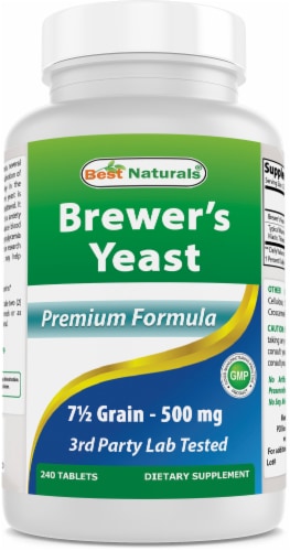 Best Naturals Brewers Yeast 7-1/2 Grains  1000 mg 240 Tablets Perspective: front