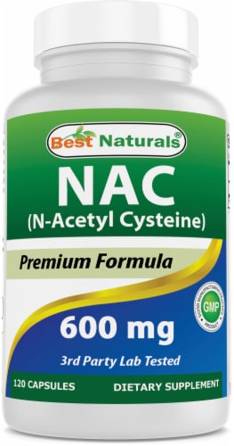 Best Naturals NAC - N Acetyl Cysteine 600 mg 120 Capsules - n Acetyl cysteine - Powerful anti Perspective: front