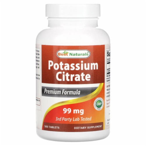 Best Naturals Potassium Citrate 99 mg 500 Tablets Perspective: front