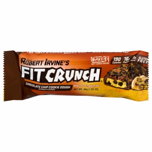 Robert Irvine's Fit Crunch® Chocolate Chip Cookie Dough Nutrition Bars Perspective: front