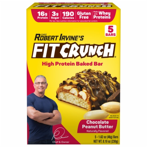 Robert Irvine's Fit Crunch® Chocolate Peanut Butter Protein Bars Perspective: front
