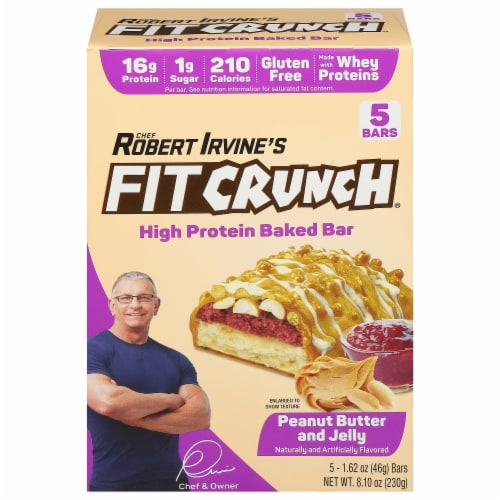 Robert Irvine's Fit Crunch® Peanut Butter & Jelly High Protein Baked Bars Perspective: front