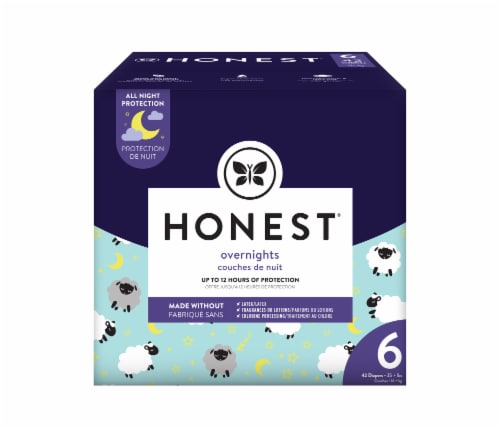 The Honest Company Clean Conscious Diapers Sleepy Sheep Overnight Diapers  Size 6 (35+ lbs), 42 count - Kroger