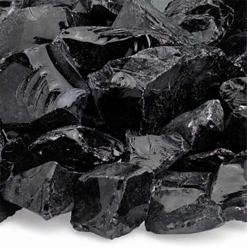 American Fireglass CG-ONYX-M-10 Onyx Recycled Fire Pit Glass - Medium, 10 lbs Perspective: front
