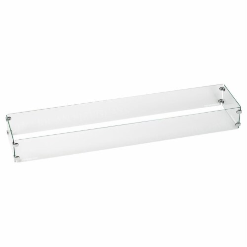 American Fireglass FG-LCB-72 72 x 6 in. Tempered Glass Flame Guard for Linear Drop-In Fire Pi Perspective: front