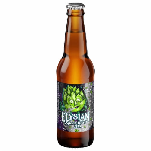 Elysian Brewing Space Dust IPA Bottle Perspective: front
