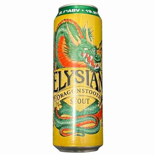 Elysian Brewing Company Dragonstooth Stout Beer Can Perspective: front
