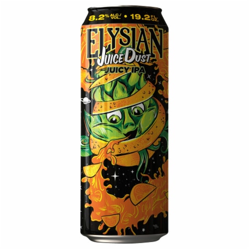 Elysian Juice Dust Juicy IPA Can Perspective: front
