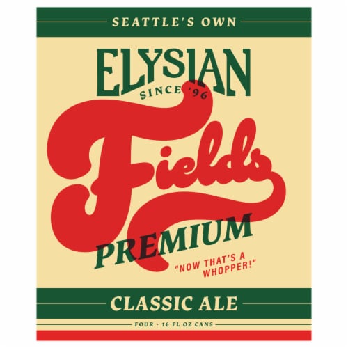 Elysian Brewing Company Fields Premium Classic Ale Craft Beer Perspective: front