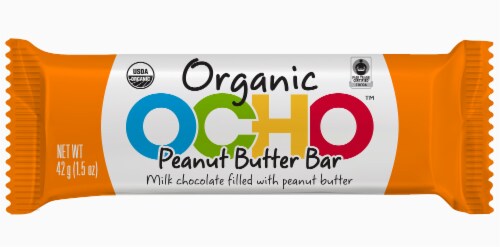 OCHO Organic Peanut Butter Milk Chocolate Bar Perspective: front
