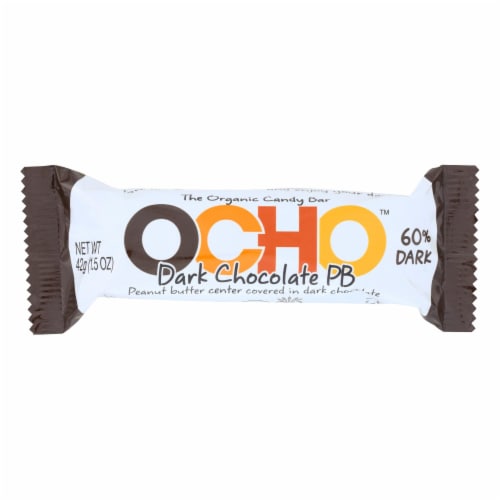 Ocho Christmas Candy - Christmas Candy Bar Dark Chocolate Pb - Case of 12-1.5 oz. Perspective: front
