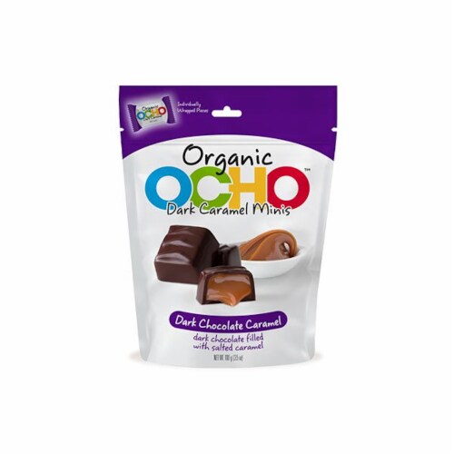 OCHO™ Organic Dark Chocolate Caramel Minis Perspective: front