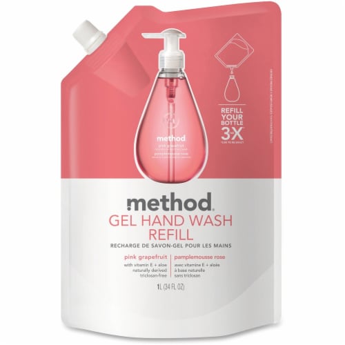 Method Pink Grapefruit Gel Hand Wash Refill Perspective: front